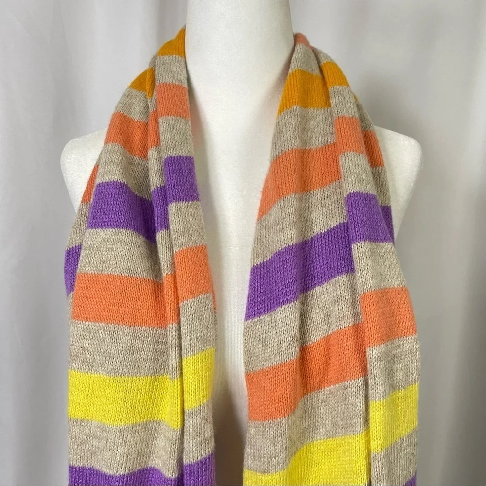 Old Navy Multicolor Striped Scarf Soft Thick Warm Cozy Fall Winter Colorful